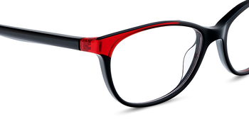 Das Bild zeigt die Korrektionsbrille AVILA BKRD von der Marke Etnia Barcelona in schwarz-rot.
